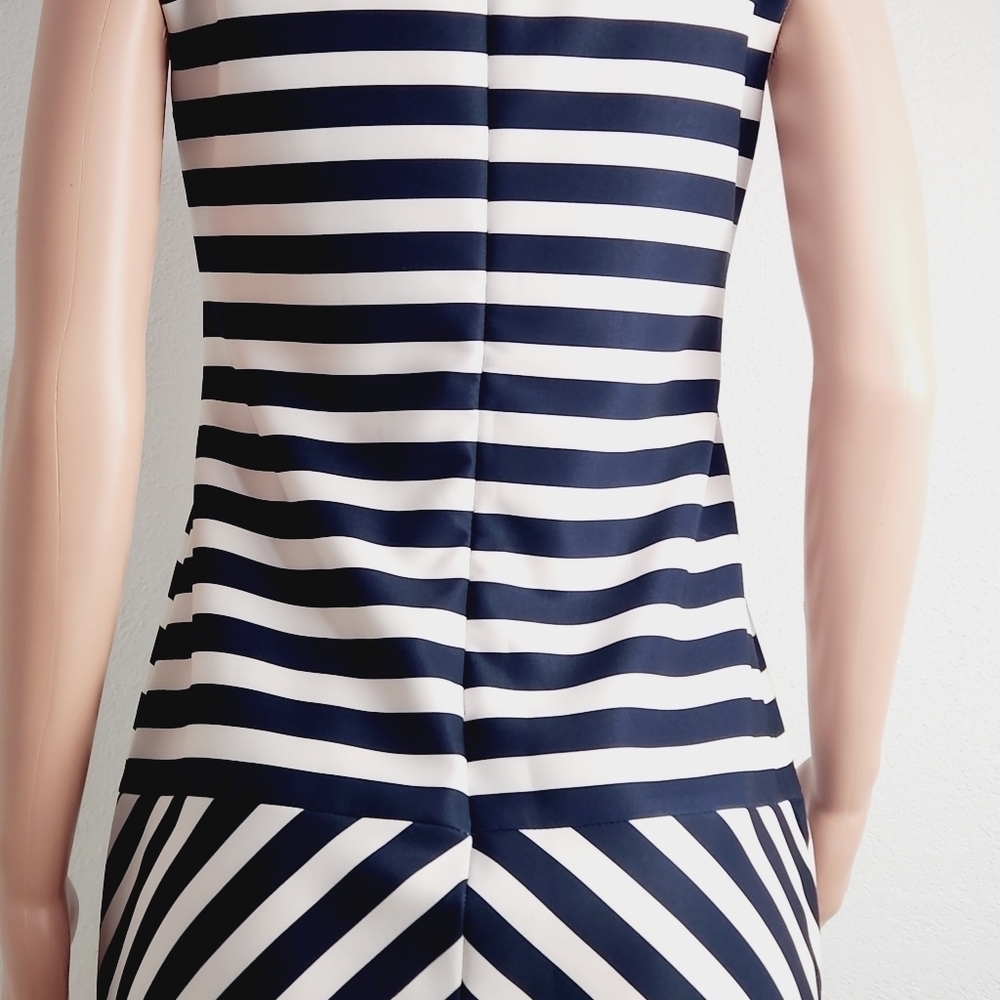 TAYLOR Dresses Women's Mock Neck Stripe Shft Dress Size: 8 - Picture 8 of 12